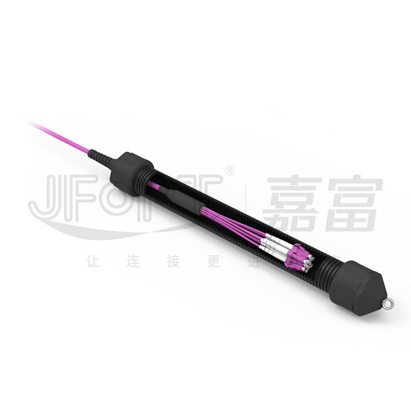 Mini Cable 12 svuota il cavo a fibre ottiche pre terminato con il ramo misto della viola OM4 0.5m dei connettori di LC UPC