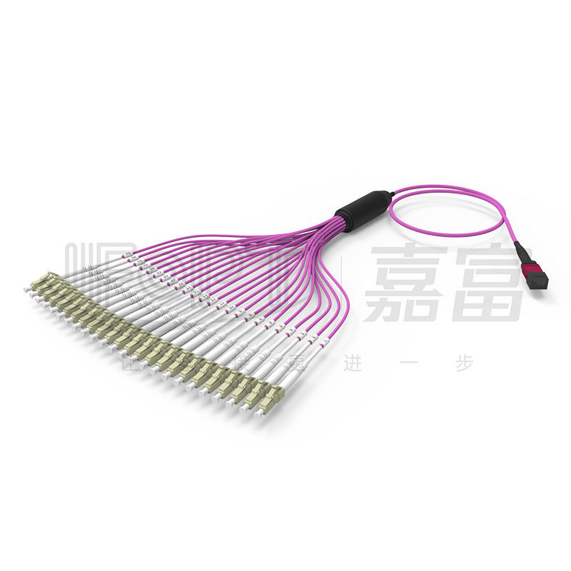 il ramo MTP di 2.0mm LC rattoppa il cavo MTP-LC 24 svuota il cavo di toppa della fibra OM4 di 3.0mm