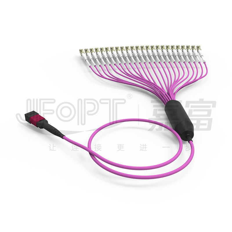 il ramo MTP di 2.0mm LC rattoppa il cavo MTP-LC 24 svuota il cavo di toppa della fibra OM4 di 3.0mm