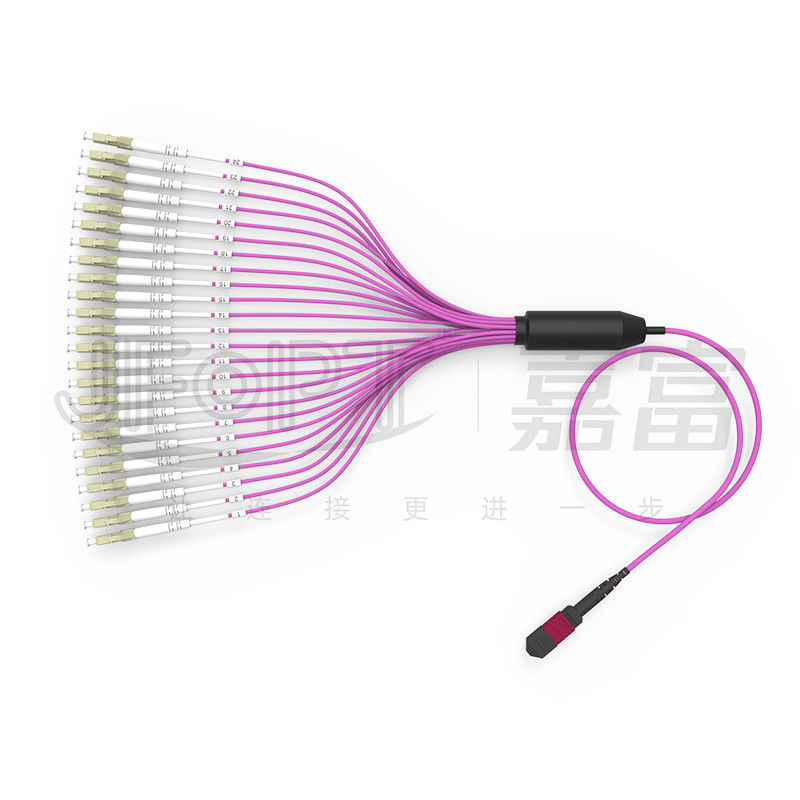 il ramo MTP di 2.0mm LC rattoppa il cavo MTP-LC 24 svuota il cavo di toppa della fibra OM4 di 3.0mm