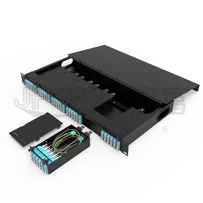 Le cassette del quadro d'interconnessione di fibra del supporto di scaffale 6pcs MPO con i centri 1pc 24 o 2pcs 12 svuota il cavo di MPO-LC