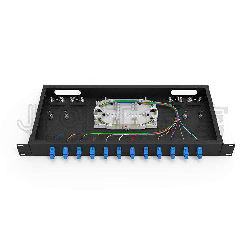 Quadro d'interconnessione di fibra del supporto di scaffale del porto dello Sc 12 con gli adattatori di SC/UPC e le trecce di 1m