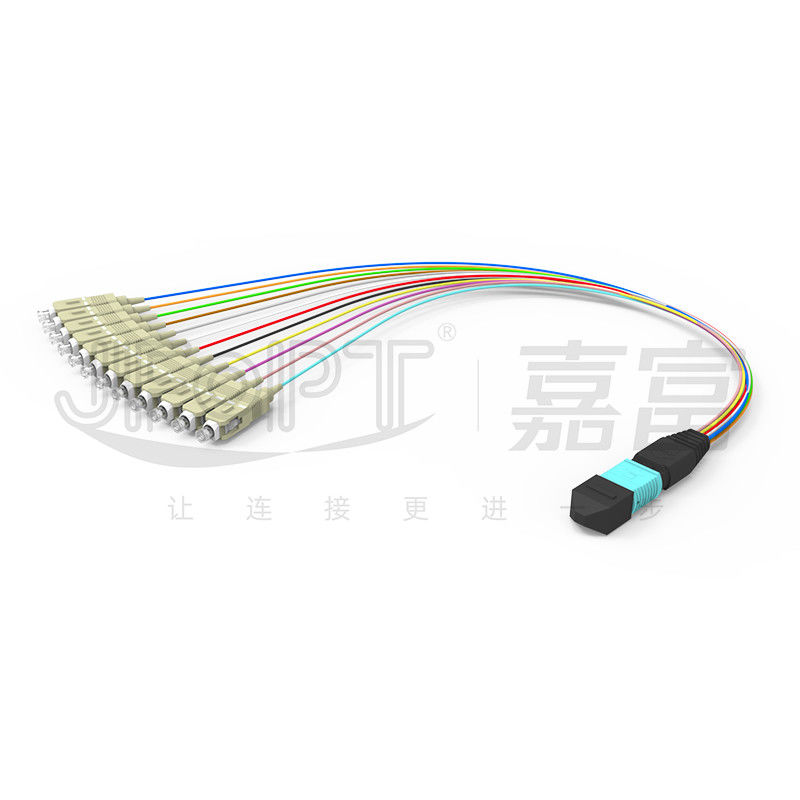 cavo misto MPO/PC - cavo di sblocco di 0.3m OM3 MPO di toppa con poche perdite del ramo APC/dello Sc 0.9mm