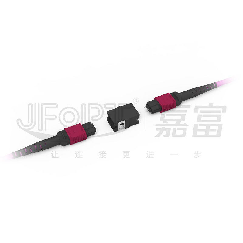 Multimodo OM4 24-Core MPO To LC Fiber Cable LSZH per data center ad alta densità