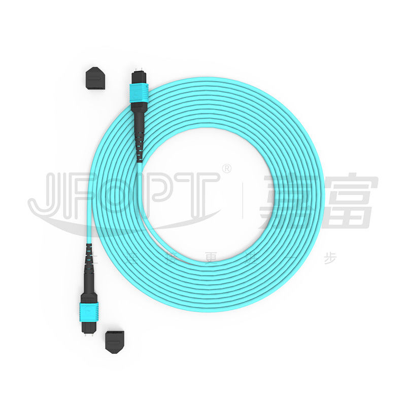 12 Core Speed MPO Patch Cord Aqua Color per la connessione al data center 10G Multi-mode OM3 Fiber Optic Patch Cord