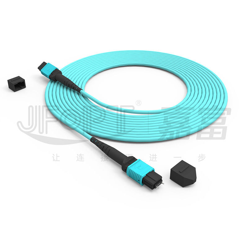 12 Core Speed MPO Patch Cord Aqua Color per la connessione al data center 10G Multi-mode OM3 Fiber Optic Patch Cord