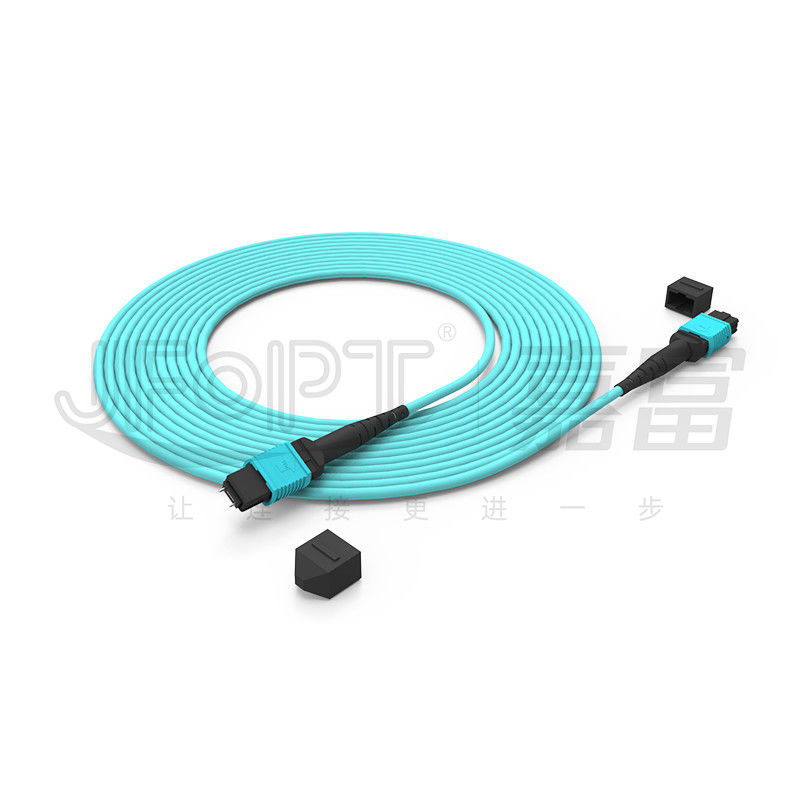 12 Core Speed MPO Patch Cord Aqua Color per la connessione al data center 10G Multi-mode OM3 Fiber Optic Patch Cord