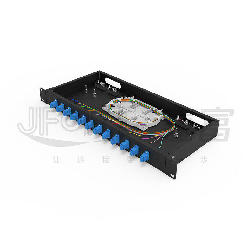 LC/SC/FC/ST Rack Mount Fiber Patch Panel 12/24core con apertura del pulsante di 19 pollici
