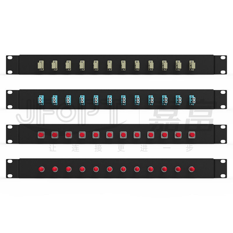 LC/SC/FC/ST Rack Mount Fiber Patch Panel 12/24core con apertura del pulsante di 19 pollici