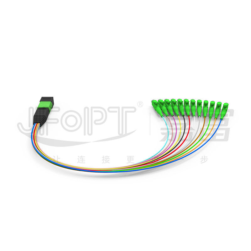 MPO-LC 0.9mm 12Cores Breakout Cable Lunghezza personalizzata SM G657a1 Fibra Multi Fibra Modulo scatola adattatore Patch Cord